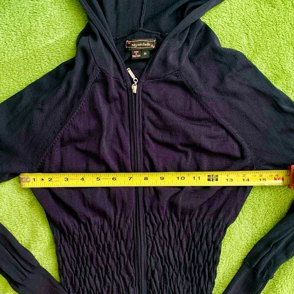 Dark Navy Blue Zip Hoodie size Medium - Picture 3 of 6